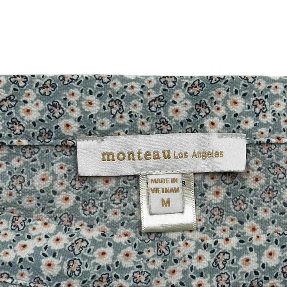 Monteau Los Angeles Blue Floral Dress - Size Medium - Picture 3 of 8